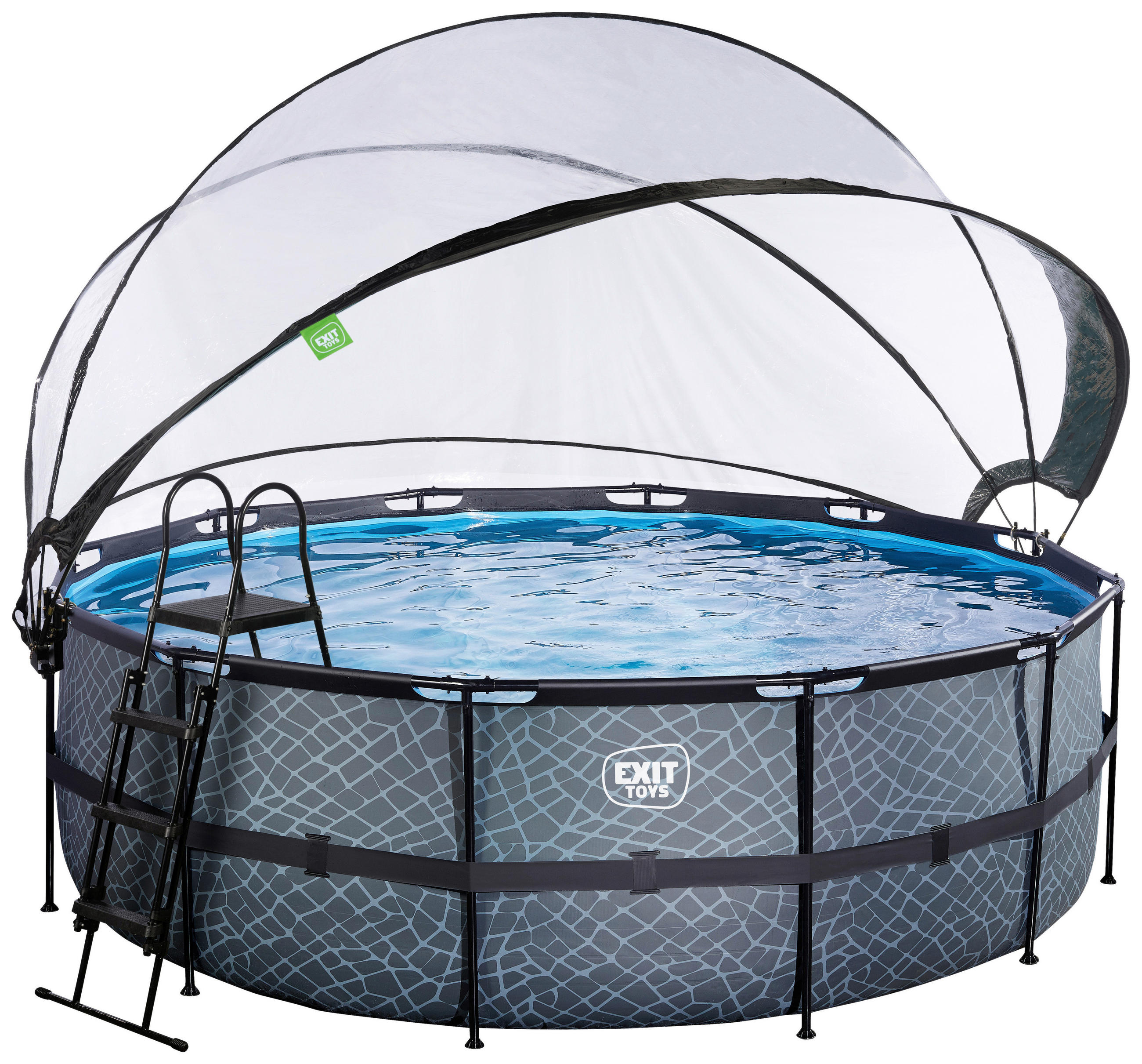 POOL 427/122 cm  - Blaugrau, Konventionell, Kunststoff/Metall (427/122cm) - EXIT Toys
