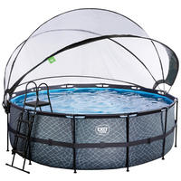 POOL 427/122 cm  - Blaugrau, Konventionell, Kunststoff/Metall (427/122cm) - EXIT Toys