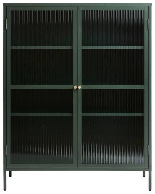 HÖG BYRÅ grön, guldfärgad  110/140/40 cm  - grön/guldfärgad, Design, metall/glas (110/140/40cm) - Lomoco
