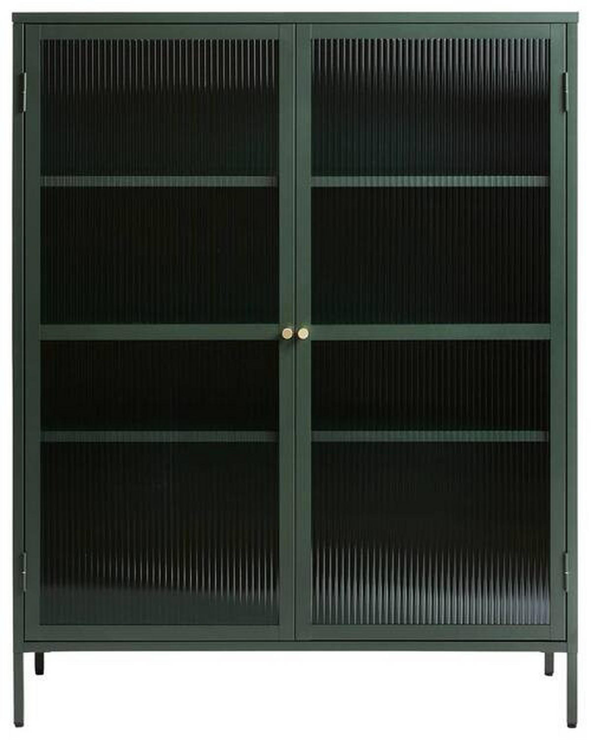 HÖG BYRÅ grön, guldfärgad  110/140/40 cm  - grön/guldfärgad, Design, metall/glas (110/140/40cm) - Lomoco