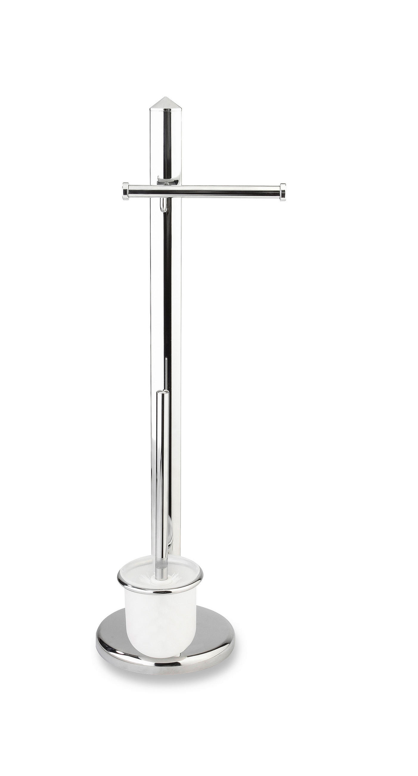 WC-BÜRSTENGARNITUR in Metall  Kunststoff   - Chromfarben/Weiß, Basics, Kunststoff/Metall (25/74,5/19cm) - Sadena