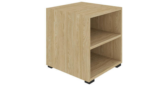 REGAL Eichefarben - Eichefarben/Schwarz, KONVENTIONELL, Holzwerkstoff/Kunststoff (46/45/40cm) - Hom`in