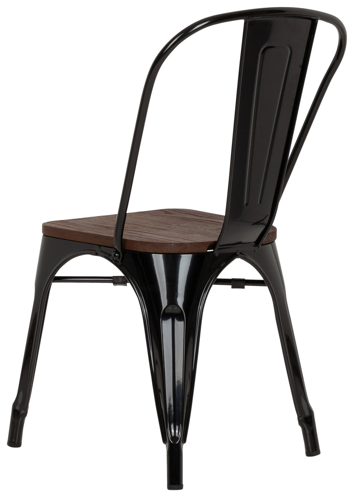 STUHL  stapelbar   Schwarz, Dunkelbraun  - Dunkelbraun/Schwarz, Basics, Holz/Metall (44/84/54cm) - MID.YOU