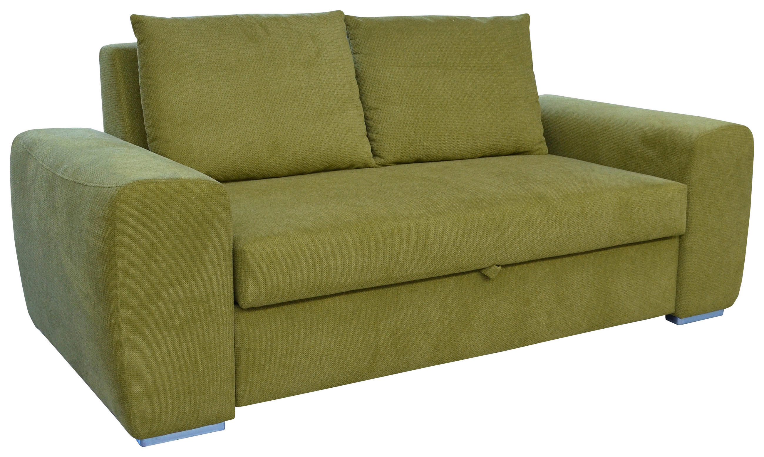 SCHLAFSOFA in Textil Grün  - Chromfarben/Grün, Design, Holz/Textil (199/92/97cm) - Livetastic