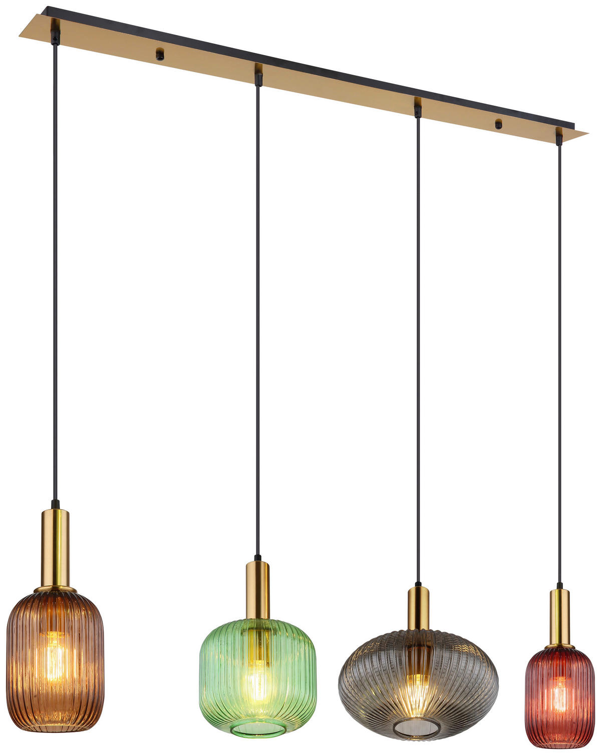 HÄNGELEUCHTE 115/30/120 cm   - Brombeere/Messingfarben, Basics, Glas/Metall (115/30/120cm) - Globo