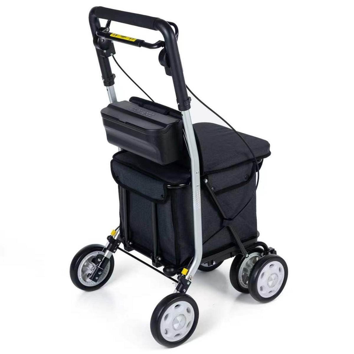 EINKAUFSTROLLEY  - Silberfarben/Schwarz, Trend, Textil/Metall (65/88.5/52.5cm) - Milino