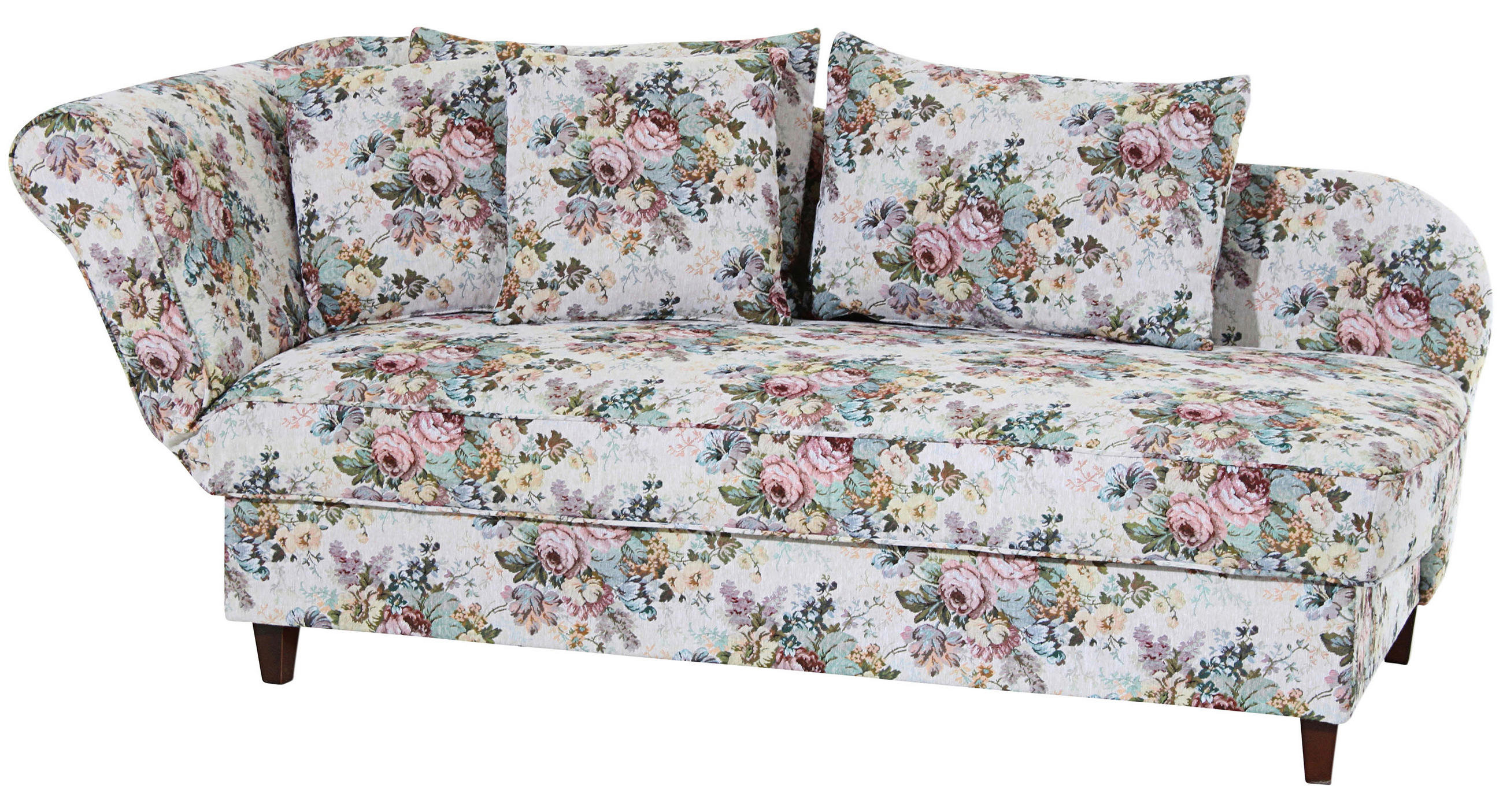 RÉCAMIERE Selma Multicolor Flachgewebe  - Nussbaumfarben/Multicolor, Design, Holz/Textil (190/88/82cm) - Max Winzer