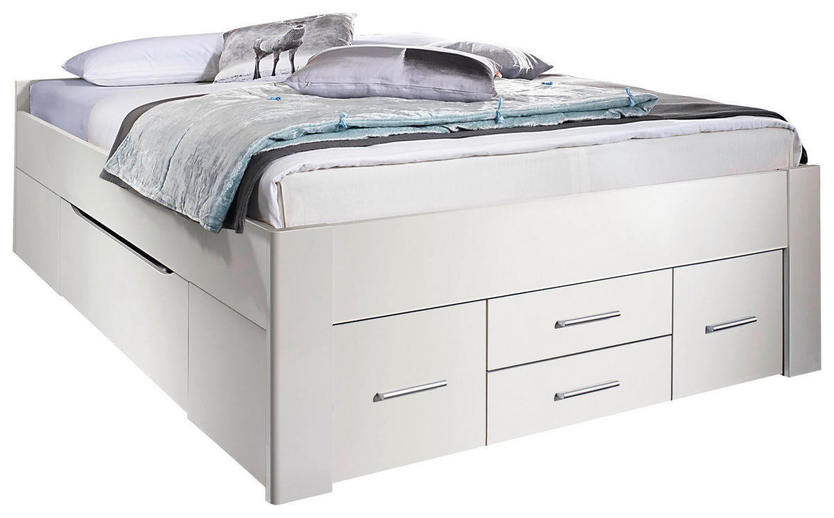 TÁROLÓS ÁGY 160/200 cm  fehér  - fehér, Modern, faalapú anyag (160/200cm) - Rauch Möbel