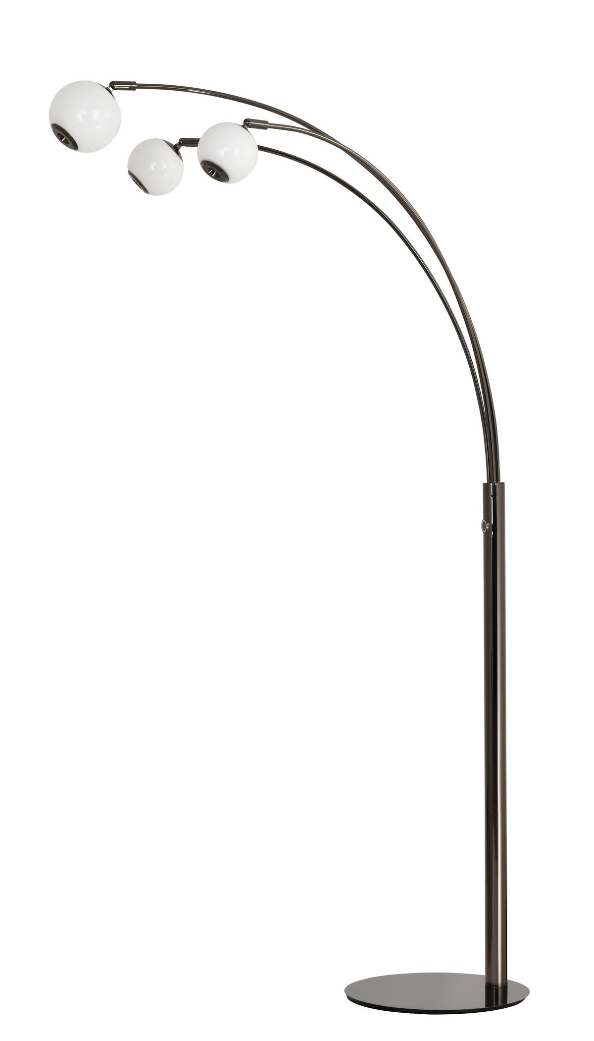 LED-STEHLEUCHTE Biarritz 87,5/162,5/52 cm  - Schwarzchrom, Design, Glas/Kunststoff (87,5/162,5/52cm)