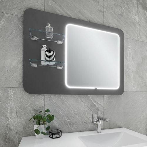 BADEZIMMERSPIEGEL 105/75/3,2 cm  - Grau, MODERN, Glas/Holzwerkstoff (105/75/3,2cm) - Sadena