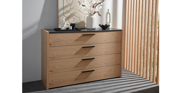 SIDEBOARD Neva 125,2/82,7/46 cm 4 Schublade(n)  - Eichefarben/Anthrazit, KONVENTIONELL, Holzwerkstoff/Metall (125,2/82,7/46cm) - Dieter Knoll