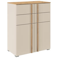KOMMODE , 80/100/42 cm, 4 Schublade(n)  - Champagner/Alufarben, Design, Holz/Holzwerkstoff (80/100/42cm) - Stylife