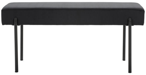 HOCKERBANK 100/45/35 cm Cord Schwarz - Schwarz, MODERN, Textil/Metall (100/45/35cm) - Novel