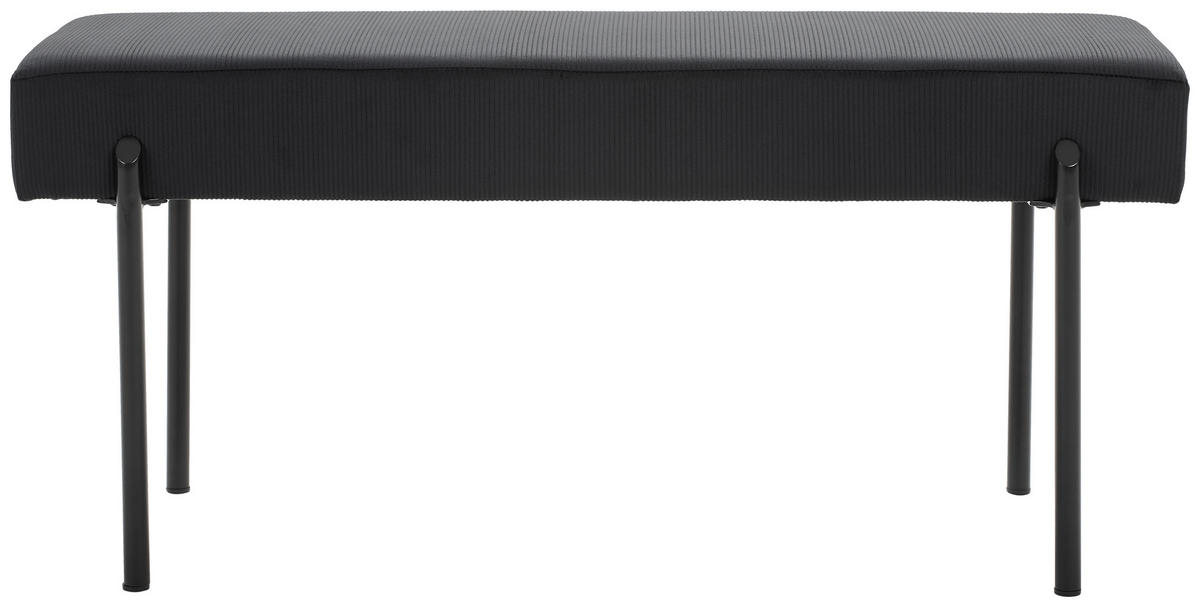 HOCKERBANK 100/45/35 cm Cord Schwarz  - Schwarz, MODERN, Textil/Metall (100/45/35cm) - Novel