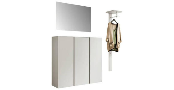 GARDEROBE 170/185/33 cm  - Weiß, Design, Glas/Holzwerkstoff (170/185/33cm) - Moderano