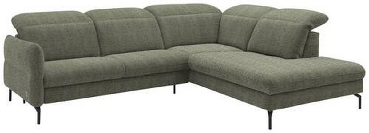 ECKSOFA in Flachgewebe Grün  - Schwarz/Grün, Design, Textil/Metall (299-313/233cm) - Dieter Knoll