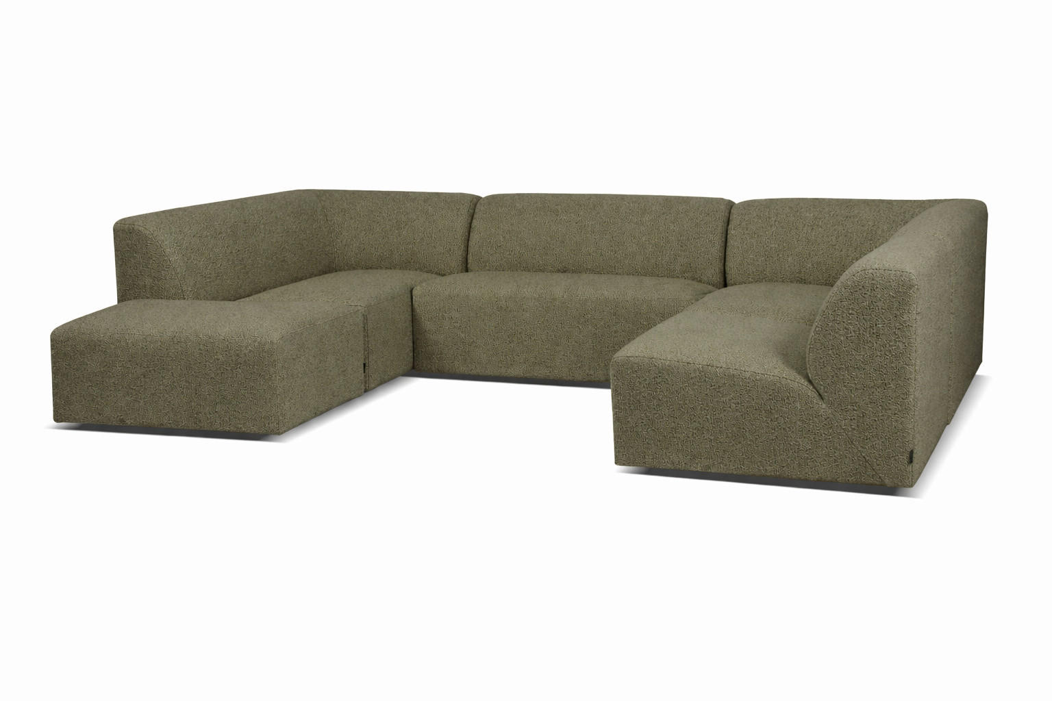 WOHNLANDSCHAFT HECTOR in Grün  - Schwarz/Grün, Design, Textil (193/307/214cm) - Livetastic