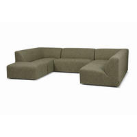 WOHNLANDSCHAFT HECTOR in Grün  - Schwarz/Grün, Design, Textil (193/307/214cm) - Livetastic