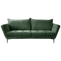 SOFA in Velours Grün  - Schwarz/Grün, Design, Textil/Metall (225/86/95cm) - MID.YOU