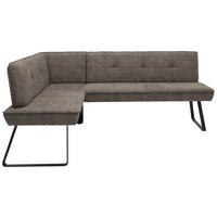 ECKBANK 157/204 cm Flachgewebe Schwarz, Hellbraun Metall   - Hellbraun/Schwarz, Design, Textil/Metall (157/204cm) - Dieter Knoll