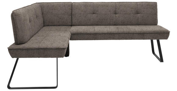 ECKBANK 134/192 cm  in Schwarz, Hellbraun  - Hellbraun/Schwarz, Design, Textil/Metall (134/192cm) - Dieter Knoll