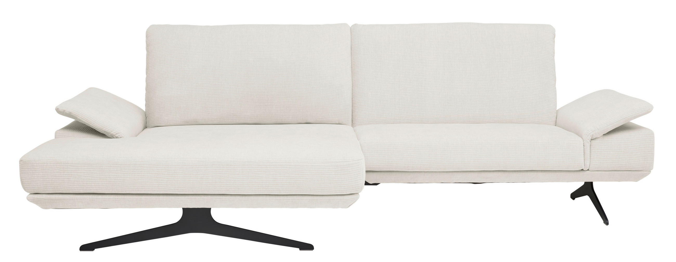 ECKSOFA - Creme/Schwarz, Design, Textil/Metall (155/284cm) - Koinor