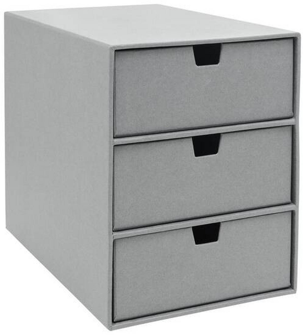 FIÓKOS TÁROLÓ  - szürke, Basics, karton/papír (16/25,2/20,5cm)