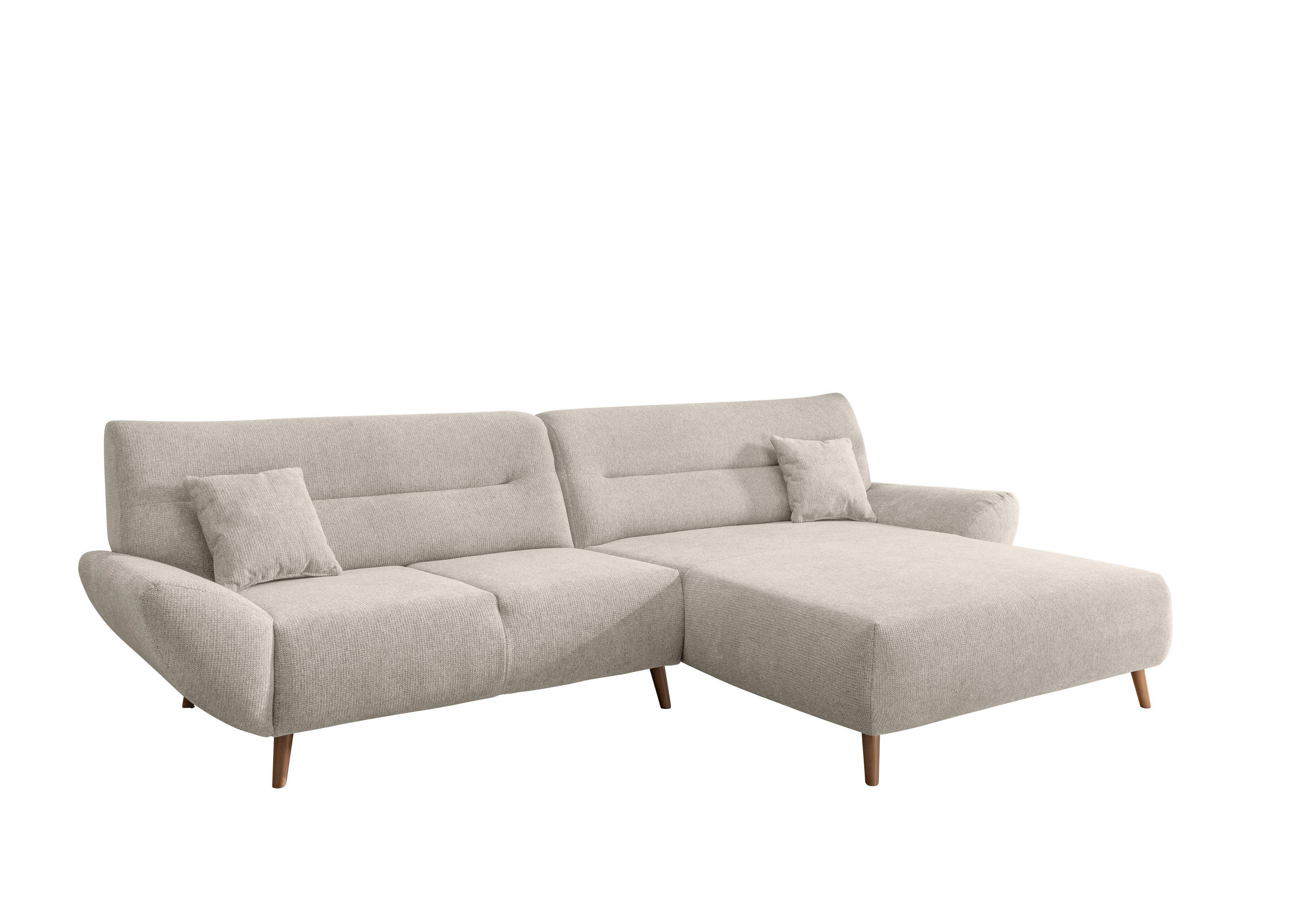 ECKSOFA Beige Chenille  - Wildeiche/Beige, MODERN, Holz/Textil (290/166cm) - MID.YOU