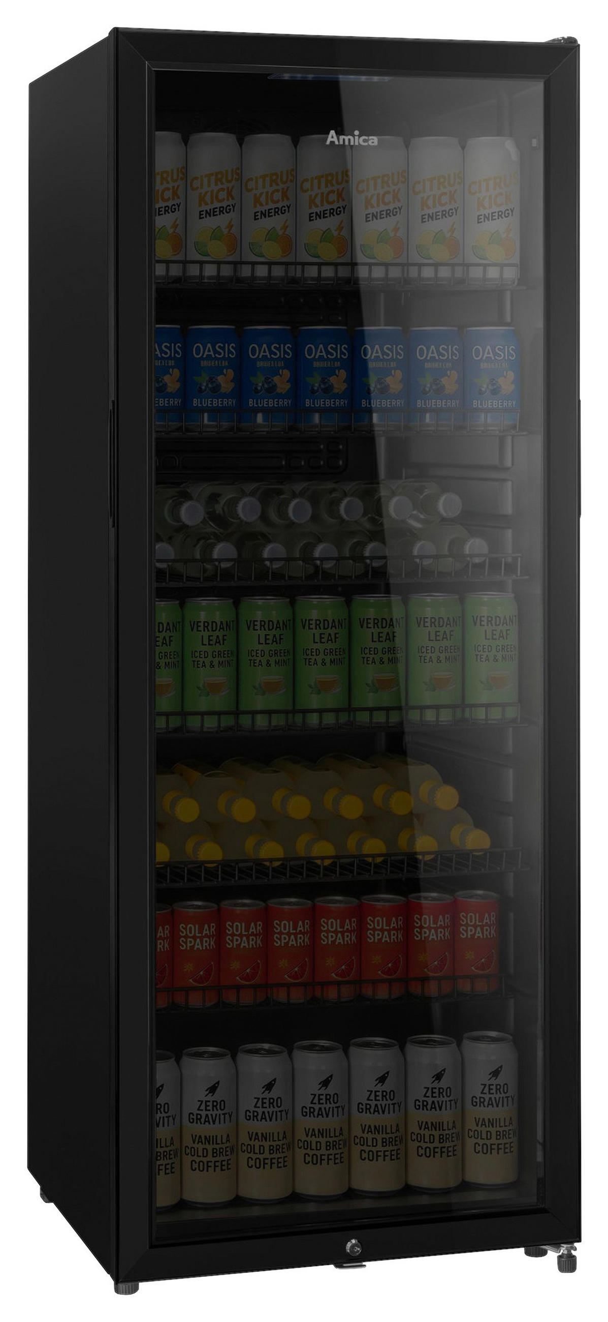 GETRÄNKEKÜHLSCHRANK 54,5/141/54 cm  - Schwarz, Basics, Glas/Metall (54,5/141/54cm) - Amica
