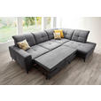 ECKSOFA Grau Chenille  - Schwarz/Grau, Design, Textil/Metall (310/240cm) - Xora