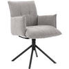 ARMLEHNSTUHL  in Flachgewebe  - Greige/Hellgrau, Design, Textil/Metall (55/85/65cm) - Valnatura