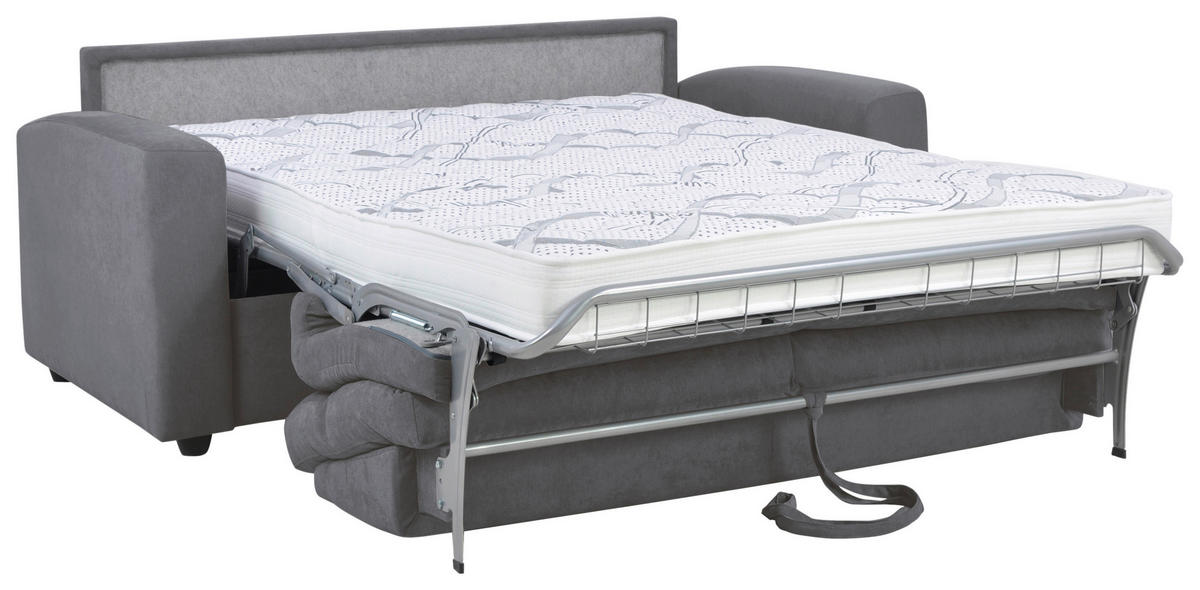 SCHLAFSOFA Mikrofaser Dunkelgrau  - Dunkelgrau/Hellgrau, KONVENTIONELL, Kunststoff/Textil (186/101/101cm) - Carryhome