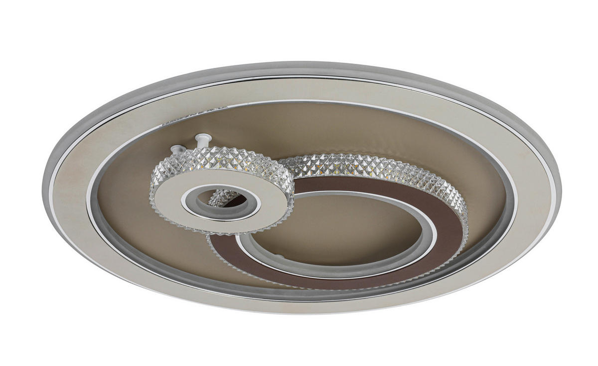 LED MENNYEZETI LÁMPA - krómszínű/barna, Trend, műanyag/fém (48/9cm) - Novel