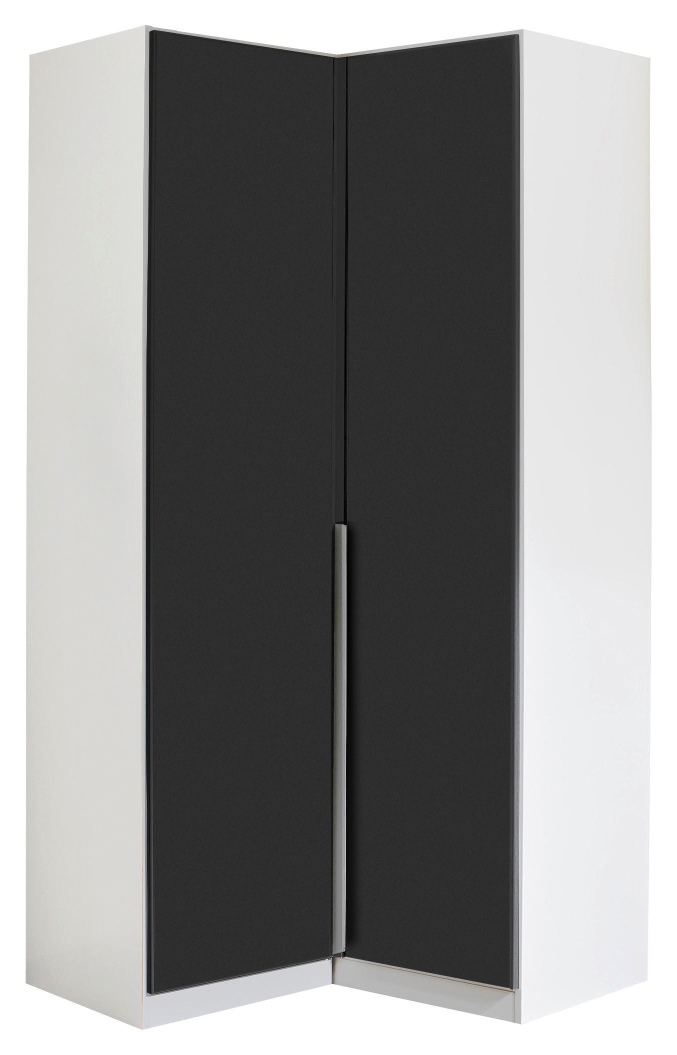 ECKKLEIDERSCHRANK 100/210/102 cm  - Weiss/Dunkelgrau, Konventionell, Glas/Holzwerkstoff (100/210/102cm) - Xora