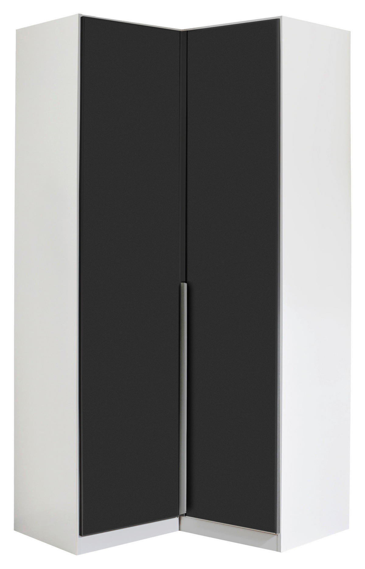 ECKKLEIDERSCHRANK 100/210/102 cm  - Weiss/Dunkelgrau, Konventionell, Glas/Holzwerkstoff (100/210/102cm) - Xora