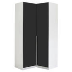 ECKKLEIDERSCHRANK 100/210/102 cm  - Dunkelgrau/Alufarben, KONVENTIONELL, Glas/Holzwerkstoff (100/210/102cm) - Xora