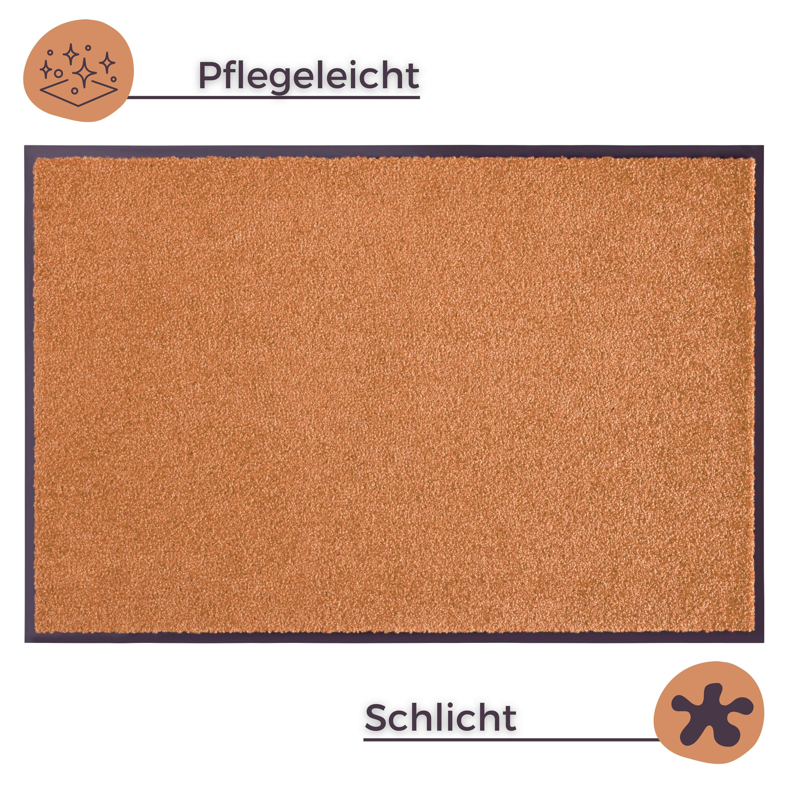 SCHMUTZFANGMATTE  90/150 cm  Dunkelorange  - Dunkelorange, Basics, Kunststoff/Textil (90/150cm) - Hanse Home