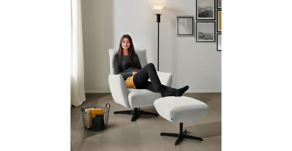 SESSEL in Teddystoff Weiß  - Schwarz/Weiß, Design, Textil/Metall (60/94/86cm) - Dieter Knoll