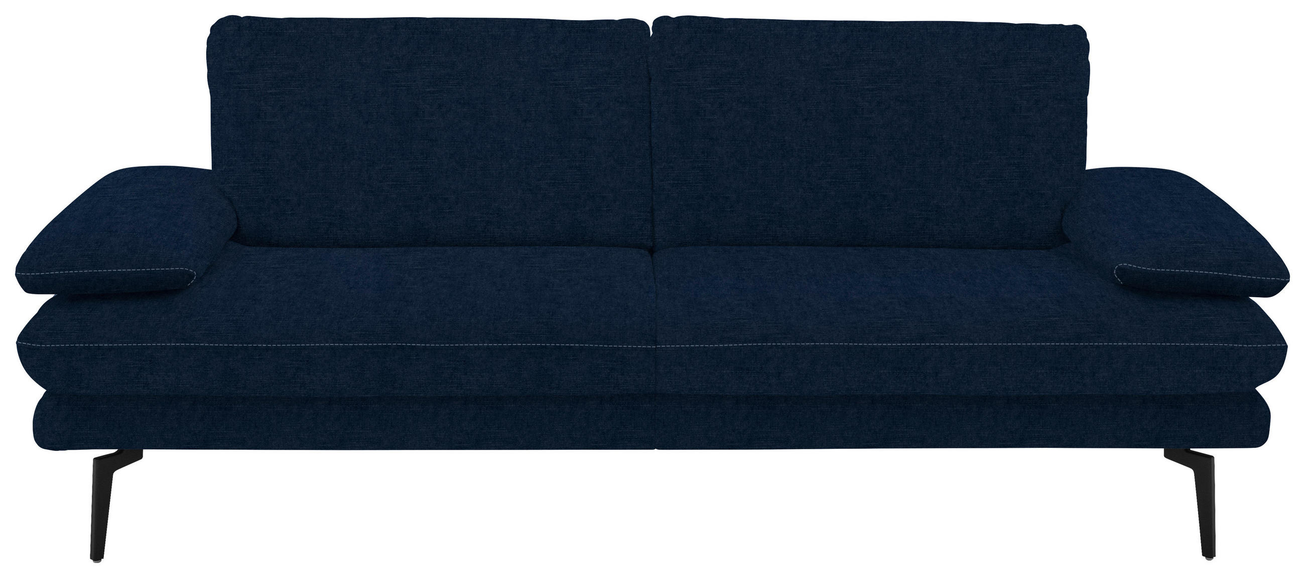 3-SITZER-SOFA in Velours Dunkelblau  - Beige/Schwarz, Design, Textil/Metall (222/89/104cm) - Dieter Knoll