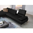 ECKSOFA in Echtleder Schwarz  - Schwarz, Design, Leder/Metall (157/325cm) - Dieter Knoll