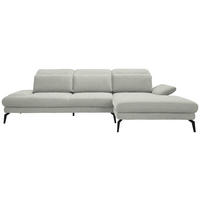 ECKSOFA in Webstoff Creme  - Creme/Schwarz, Design, Textil/Metall (289/180cm) - Stylife