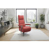 RELAXSESSEL TV VARIO COMFORT E M2 Echtleder Kopfteilverstellung, Rücken echt    - Silberfarben/Rot, Basics, Leder/Metall (70/126/85cm) - Sit & More