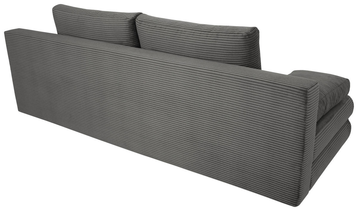 SCHLAFSOFA Cord Dunkelgrau  - Dunkelgrau/Schwarz, Design, Kunststoff/Textil (197/77/81cm) - home24