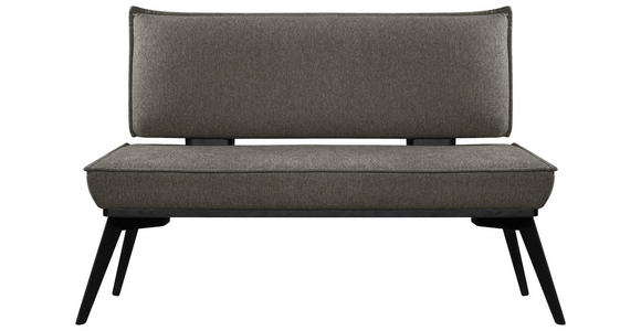 SITZBANK 173/90/65 cm Webstoff Dunkelgrau, Schwarz Buche massiv - Dunkelgrau/Schwarz, Basics, Holz/Textil (173/90/65cm) - Carryhome