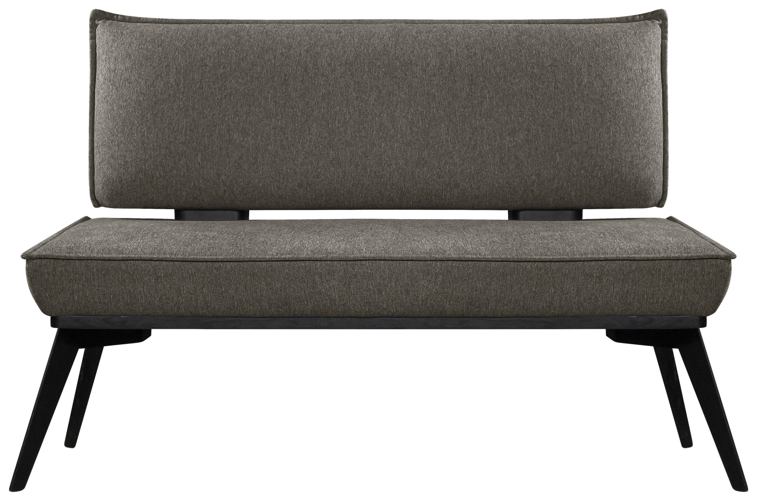 SITZBANK 153/90/65 cm Webstoff Dunkelgrau, Schwarz Buche massiv  - Dunkelgrau/Schwarz, Basics, Holz/Textil (153/90/65cm) - Carryhome