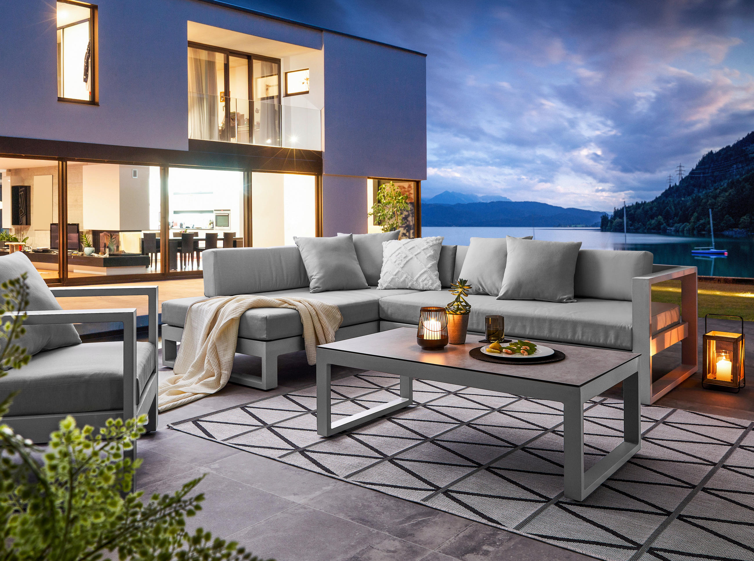 LOUNGESESSEL  - Hellgrau, Design, Textil/Metall (76/60/90cm) - Amatio