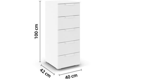 KOMMODE  in 40/100/42 cm  - Weiß, Design, Holzwerkstoff/Metall (40/100/42cm) - Carryhome