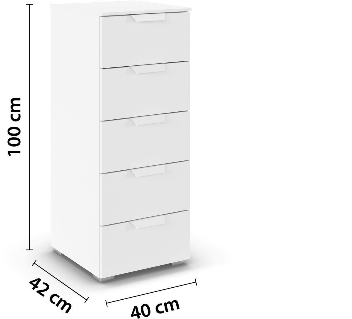 KOMMODE  in 40/100/35 cm  - Weiß, Design, Holzwerkstoff/Metall (40/100/35cm) - Carryhome