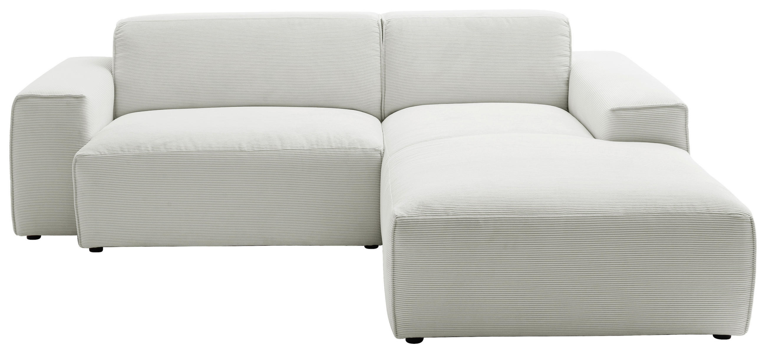 ECKSOFA Hellgrau Cord  - Hellgrau/Schwarz, Design, Kunststoff/Textil (228/189cm) - Pure Home Lifestyle