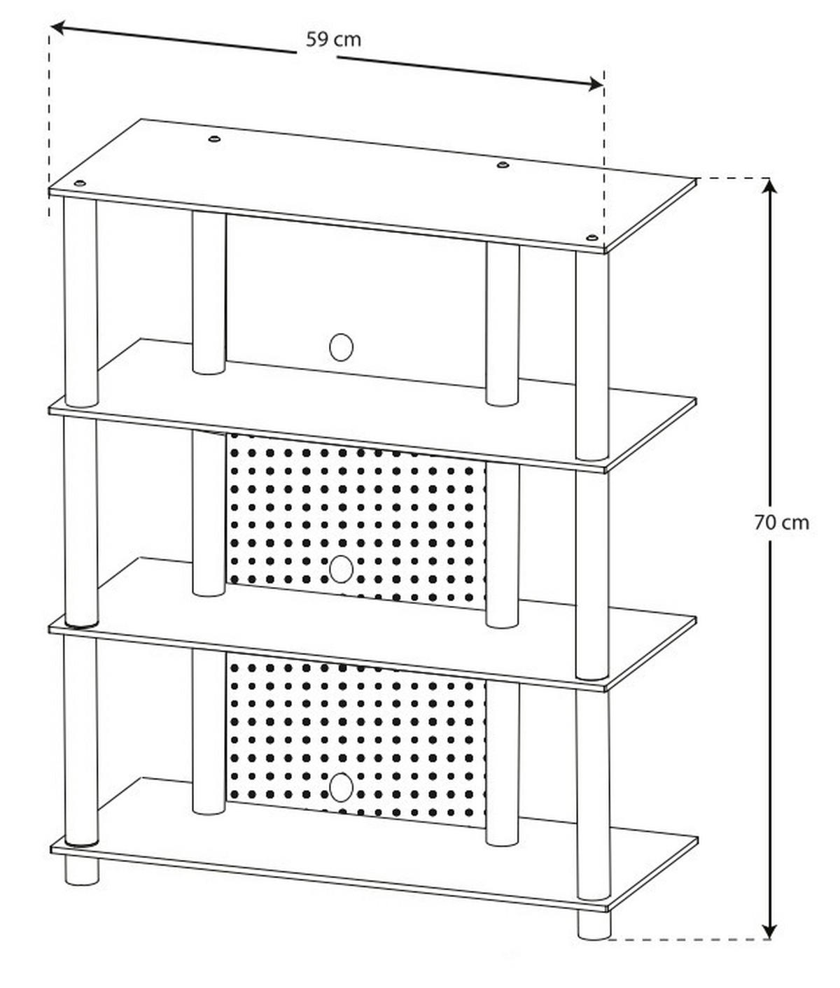 PHONOTISCH 59/70/49 cm  - Silberfarben, KONVENTIONELL, Glas/Metall (59/70/49cm) - MID.YOU